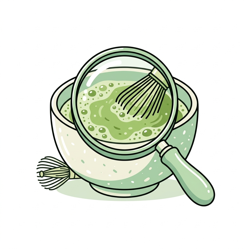 抹茶碗與茶筅插畫